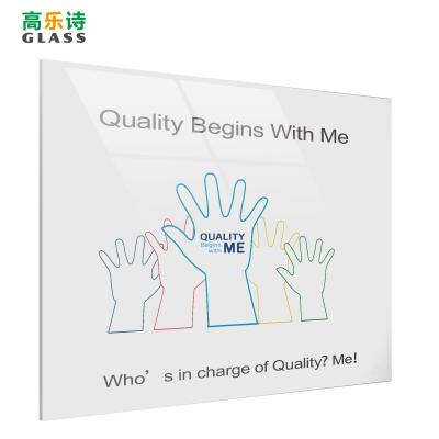 China Education.Training.Office Wall Mounted Glass Whiteboard Easy Install Heat Tempered Glass Frameless Magnetic Whiteboard For School Office for sale