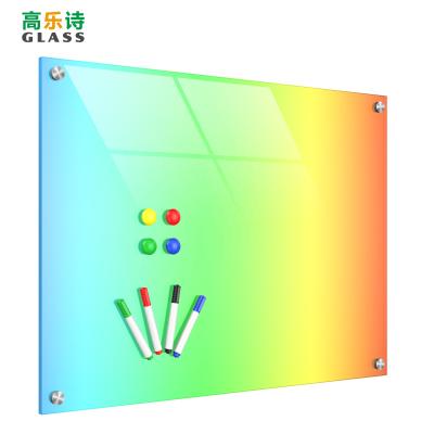 China Education.Training.Office Wall Mounted Glass Whiteboard Easy Install Heat Tempered Glass Frameless Magnetic Whiteboard For School Office for sale