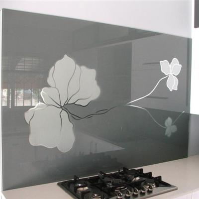 China Customized decorative glass wall panel tempered silkscreen kitchen cladding glass board for Office Home for sale