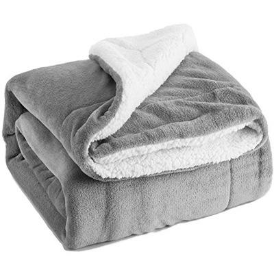 China PORTABLE Sherpa Blanket Reversible Thick Plush Flannel Double Layer Throw Blankets for sale