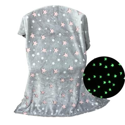 China Wearable Glow in the Dark Blanket Throw All Season Super Soft Plush Fleece Blankets Bright Gift for Girls Boys for sale