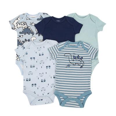 China 5PCS/LOT Toddler Sleepwear Baby Rompers Short Sleeve Newborn Bebe Roupas Boys Girls Clothes Jumpsuits 100%Cotton jumpsuit&clothing for sale