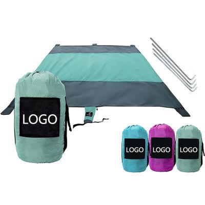 China Beach Picnic Blanket Portable Ripstop Sandfree Pocket Rug Ultralight Waterproof Camping Blanket for sale