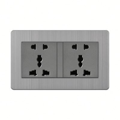 China 13A Two Multi-Functional or Three 147 Gray Type Household Wall Panel Hidden Receptacle Dual Hole Socket for sale