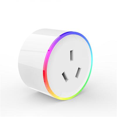 China Alexa Voice Remote Control Mini Residential / Multipurpose RGB Led Dimmer Australian Electrical Outlet RGB Colors Change Wifi Socket for sale