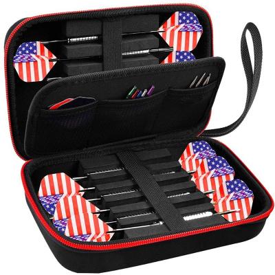 China Durable Letuo EVA shell shockproof dustproof waterproof dart case for steel and soft tip darts, hold 16 darts with pocket for flights, tips and axes for sale