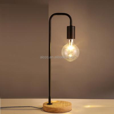 China Modern Modern Table Lamp Table Lamp Metal With Wooden Table Lamp Study LED Bulb Office Table Lamp for sale