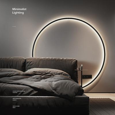 China Aicco Circle Moon Shape Designer Minimalist Modern LED Modern Wall Lamps Indoor With Plug For Living Room Bedroom 69968 for sale