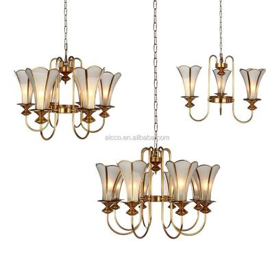 China Hotel Candle Antique Brass Copper Chandelier With 3L 6L 8L Chandelier Lighting for sale