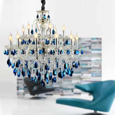 China Hotel Crystal Glass Chandelier Light blue modern for sale