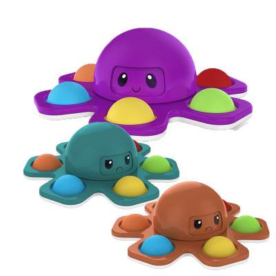 China Trigger Durable Silicone Autism Flip Octopus Change Faces Interactive Octopus Push Pops Bubble Spinner fidgety person toy for sale