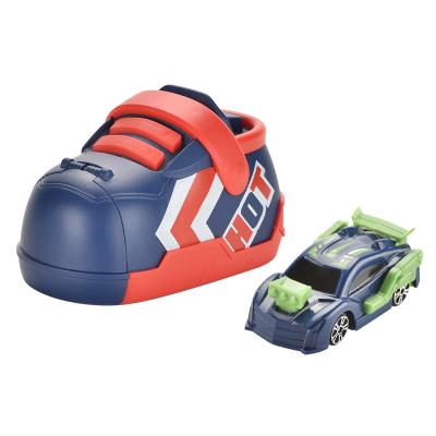 China Eco-friendly Material Running Shoes Pulling Car With Newest High Speed ​​Racing Game Toys ChildrenRunning Cartoon Shoes Launcher Vehicle Catapult Car for sale