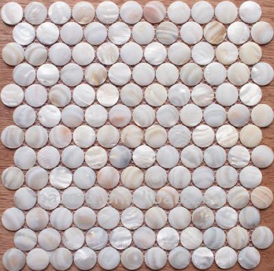 China White Parquet Nature Round 3D Mother Pearl Mosaic Circle Shape Sea Shell Mosaic for sale