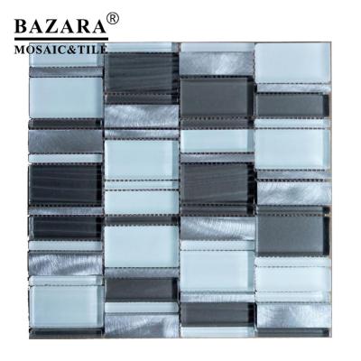 China Parquet Metal Mosaic Mix Glass Mosaic Made In China 300*300mm for sale