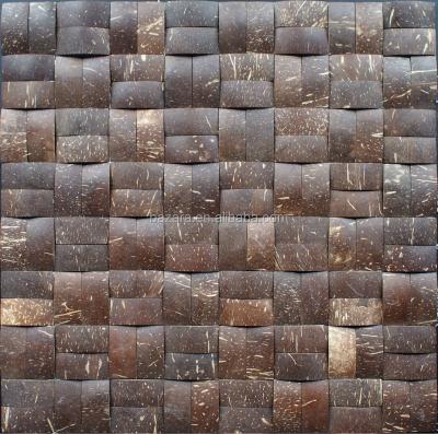 China 100% Nature Parquet Bronzes Coconut Mosaic For Background Wall for sale