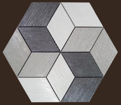 China Parquet Full Body 3D Design Porcelain Slab Hexagon Wall Mosaic Decoration Material for sale