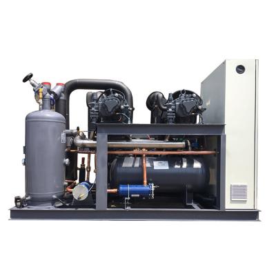 China Hotels Semi-enclosed CO2 Compressor Unit System Screw Refrigeration Compressor Unit for sale