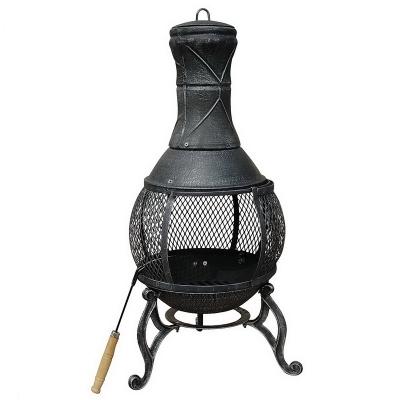 China Stored Chimenea Fire Pit Garden Heating Charcoal Fire Stove Antique Cast Iron Outdoor Fire Pit Metal Chimenea for sale