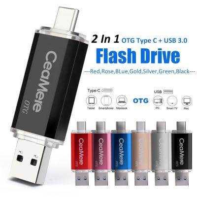 China Double U Type C OTG USB 3.0 32GB 64GB 128GB 256GB Flash Drives USB 3.0 Drives OTG USB 3.0 Flash Memory Stick Pendrive Plastic / Metal Ceamere CMU012 for sale