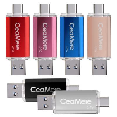 China Type-C Ceamere OTG Metal Dual USB U Stick 32GB 64GB 128GB Pendrive USB3.0 Flash Drives 16GB Flash Drive High Speed ​​Disk Memory for sale