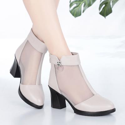 China Autumn British style spring and heel platform breathable thick high heels deep soled short boots for women for sale