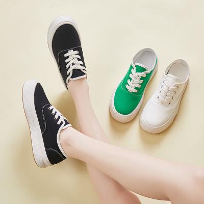 China Wholesale China Custom Rubber Unique Breathable Women Walking Casual Flat Canvas Style Sneakers Shoes for sale