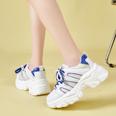 China 2022 Fashion Trend Breathable Women's All-match Dad Chunky Sports Casual Shoes Chunky Sports Sneakers Solid Wedge Running Shoes for sale