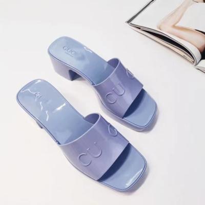 China Luxury Jelly Sandal Fashion Women Outdoor Slipper Shoes Jelly Sandal Fashion Women Outdoor Slipper Jelly PVC High Heel Slide Rubber Sandal for sale