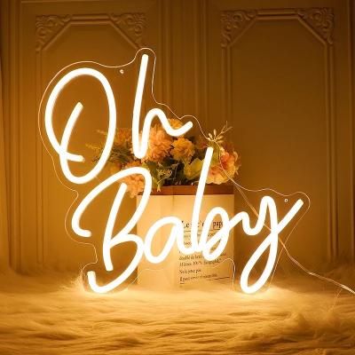 China The Other Oh Girl Custom Baby Neon Sign Wall Decoration Neon Light Wedding Background Sign Baby Room Kids Room Decor for sale