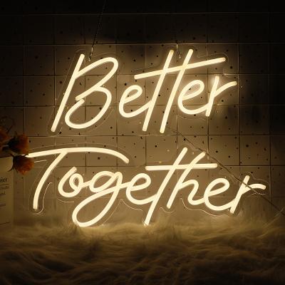 China Other Improve Together Aesthetic Neon Sign Birthday Party LED Sign Board Light Wedding Bar Bedroom Bedroom Room Outdoor Advertising for sale