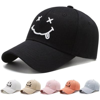 China Korean COMMON Duck Tongue Hat Wholesale Cotton Baseball Cap Hats Baseball Cap With Smiley Logo for sale