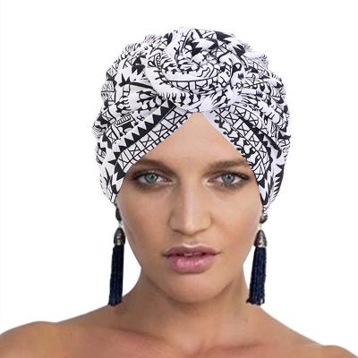 China High Quality Swirl Knot Headwrap Fashion Bandana Hair Accessories Women Cotton Turban Wrapped Hat for sale