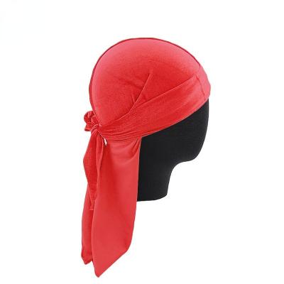 China New Fashion Multifunctional Velvet Durags And Hoods Black Durag Velvet Designer For Women Men for sale