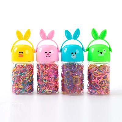 China New Cartoon Headdress Bottle Rope Small Elastic Bands Children Products Yiwu Rubber Transparent Old Hair Tie Head Ruber Band for sale