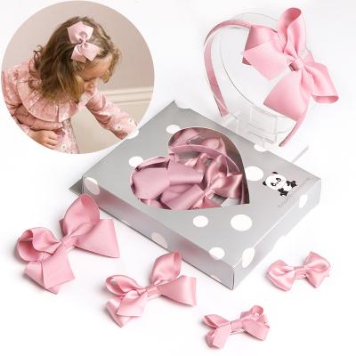 China Hot Selling Cloth Parent-child Hair Accessories For Baby Kids Hair Accessories Set For Children 5 Pieces/Set Bow Hairpin Headband for sale