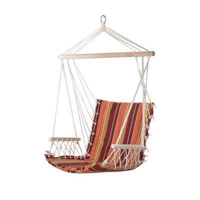 China Super Comfortable Cotton Hammock Chair Arming Rope Chair Swing Chair Hanging With Arm Rests for sale