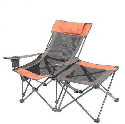 China Easy Carry 2 in 1 Portable Recliner Camping Chair with Footrest Folding Recliner Chair for Outdoor or Indoor for sale