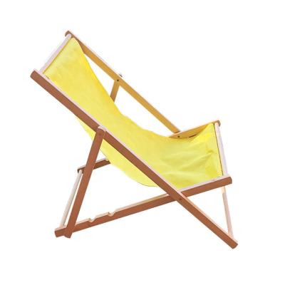 China Single Folding Wooden Folding Sun Lounger For Lounger Adjustable Wooden Beach Chair for sale