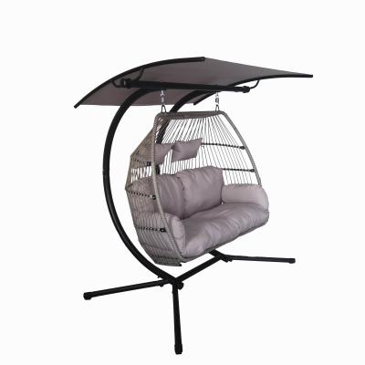 China Hanging Leisure Chair Swing Egg Chair With Outdoor Metal Stand for sale