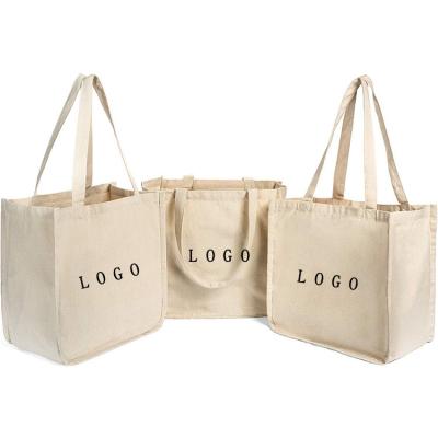 China Custom printed high quality shopping empty packaging simple eco-friendly logo big promotion cotton canvas bag eco-friendly for sale