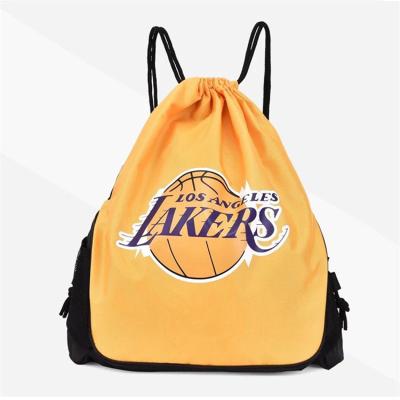 China Cheap Promotional Folding Sports Backpack Sports Basketball Multi Uses Drawstring Bags With Custom Printed Logo for sale