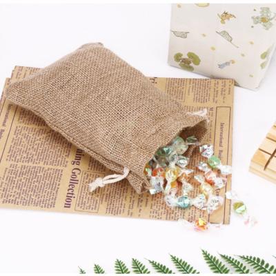 China Customized small size cheap high quality folding environmental protection logo beam mouth jute bags for coffee beans for sale