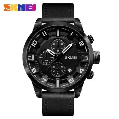 China JY-mail Unique Auto Fashion Date Dial Men Watch Skmei 1309 Function Quartz Watch With Date Calendar Stopwatch for sale