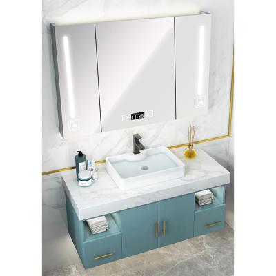 China Waterproof Fashionable 60 Inch Blue American Style Bathroom Vanity Cabinets For Living Room for sale