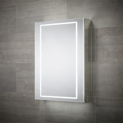 China Waterproof Hotel Smart Mirrored Cabinet 2 Double Faced Light Led T5 Tubes Illuminated Bathroom Medicine Mirror Cabinet for sale