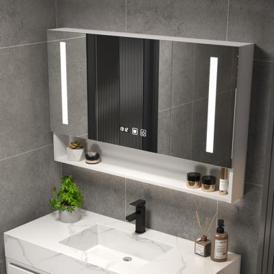 China Factory direct environmental friendly modern hotel pendant mirror wash basin vanity stainless steel waterproof bathroom cabinet for sale