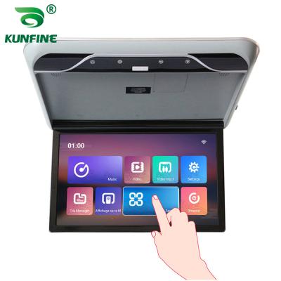 China Support Multi-Language Car Roof Monitor IPS 19 Inch Overhead Multimedia Ceiling Roof Mount Display Car Video Monitor Flip Down Touch Screen Monitor for sale