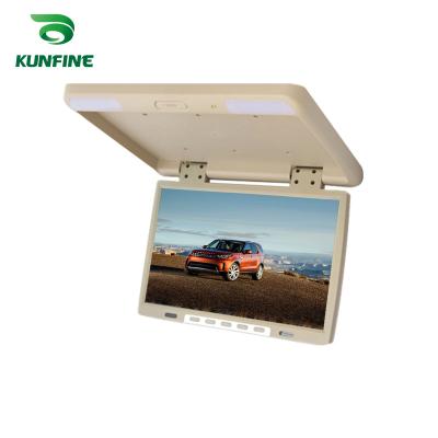 China Two Way Flip Down Screen Overhead Multimedia 15.4 Inch Lcd Video Entry Car Roof Monitor Ceiling Roof Mount Show MP5 Roof Monitor for sale