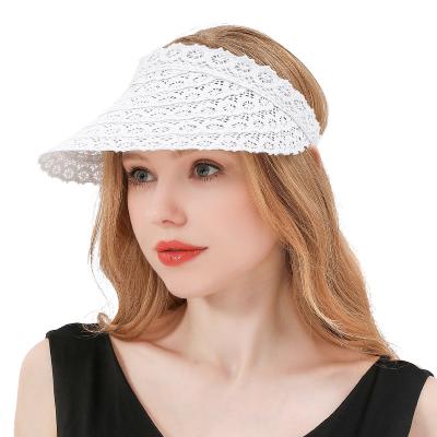 China Large Brim Lace Fashion Image Sun Visor Summer Sun Protection UV Hat Leisure Blank Top Hat Floppy Hat for sale