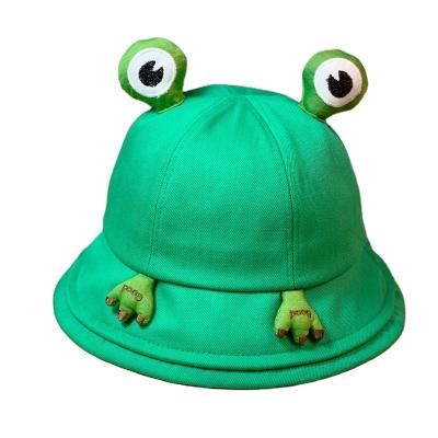 China Japan and Korean style cute cartoon frog bucket hat women new springs and summer fisherman hat sun visor hat basin hat for sale